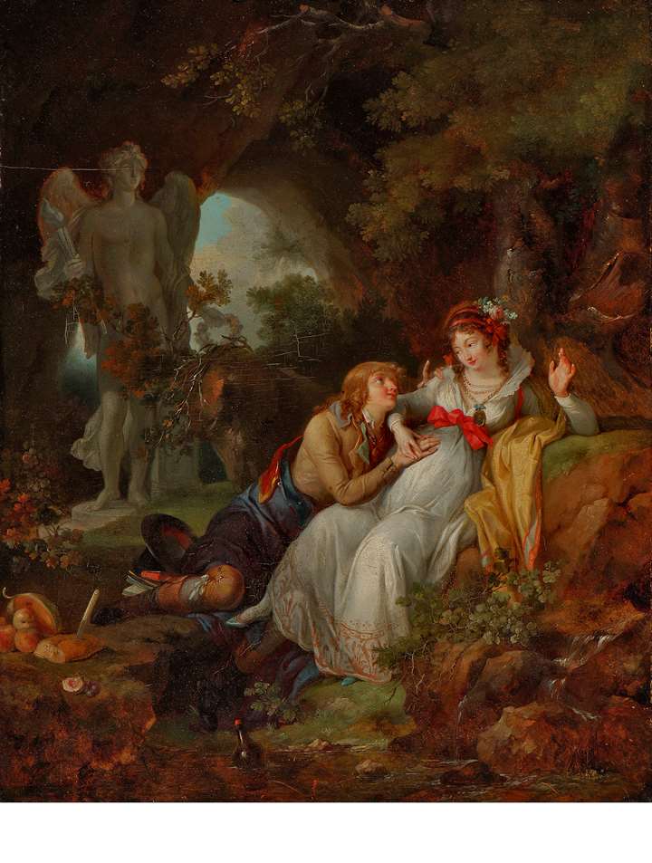 A pair of paintings "Les époux"and "Les fiancés"